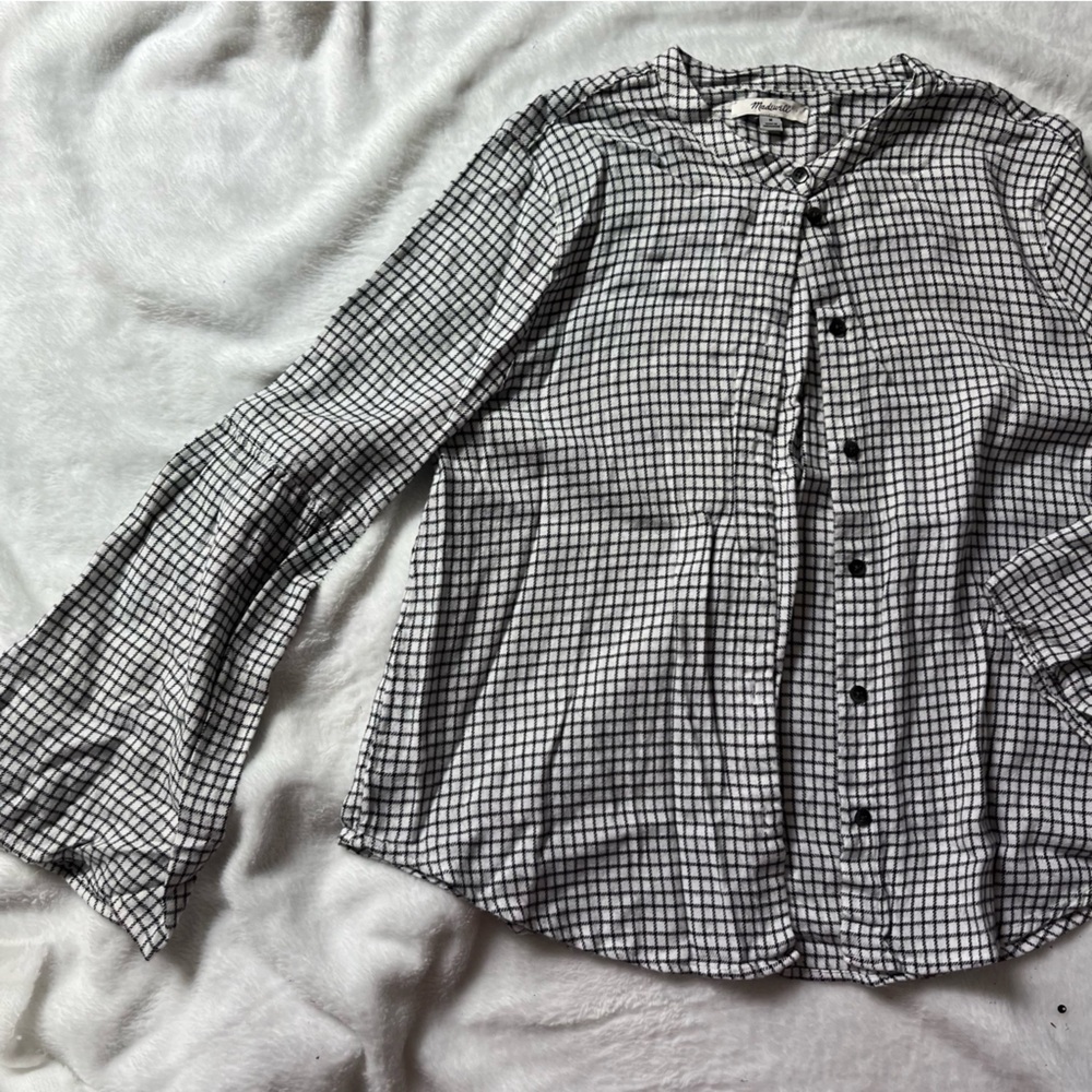 Madewell Button Up top with flare sleeves